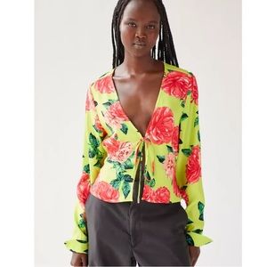 AFRM Yamila Printed Flyaway Top